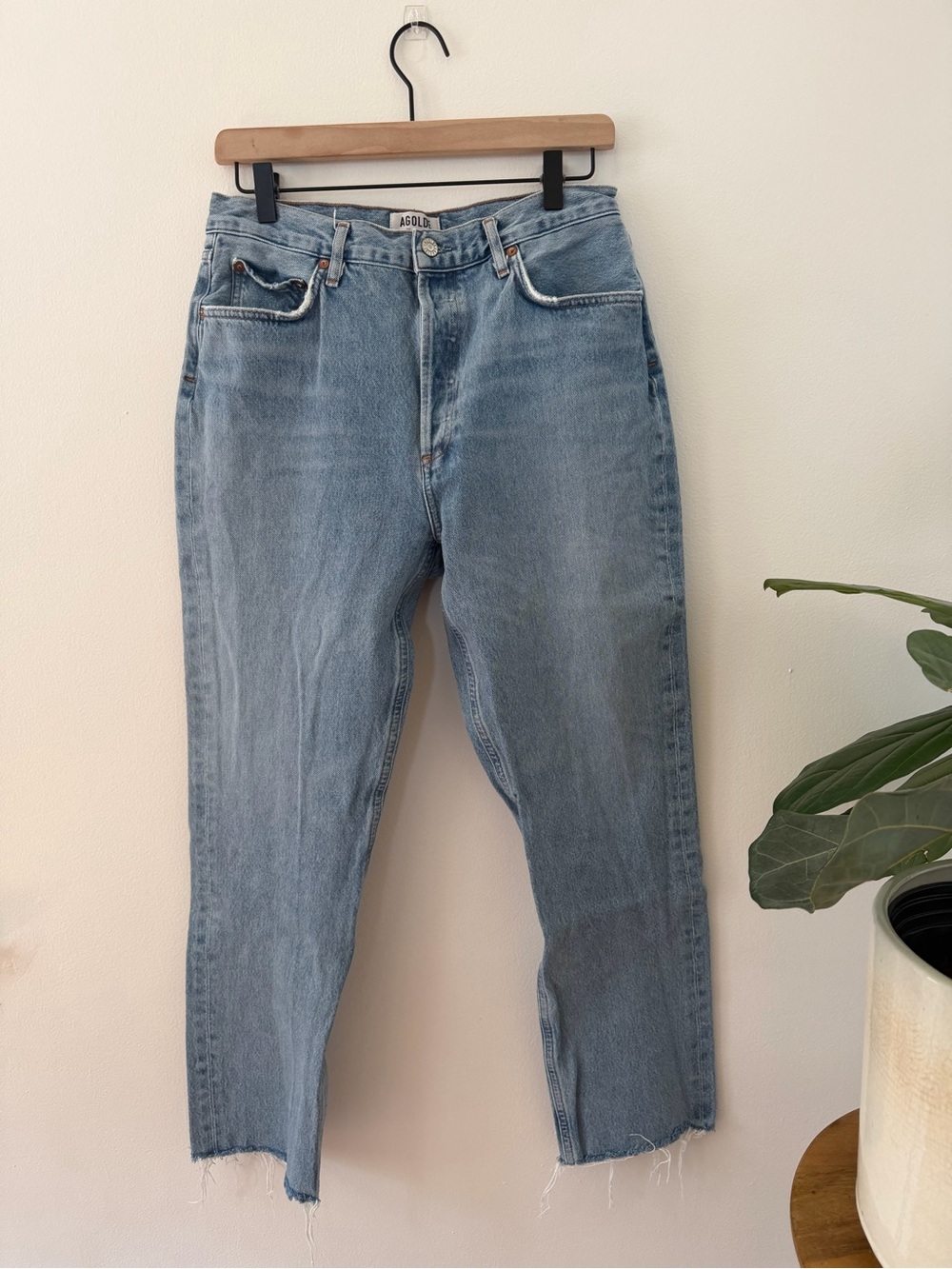 Agolde High Rise Straight Remy with raw cut hem - Picture 3 of 8
